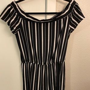 Wide Leg Striped One Piece Jumpsuit